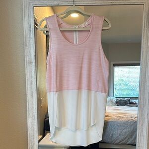 RD Style Pink and White Sleeveless Blouse